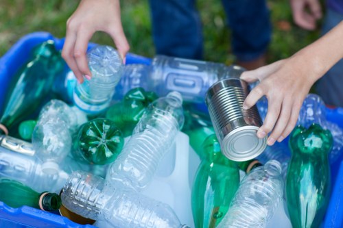 Electronic waste being processed for recycling